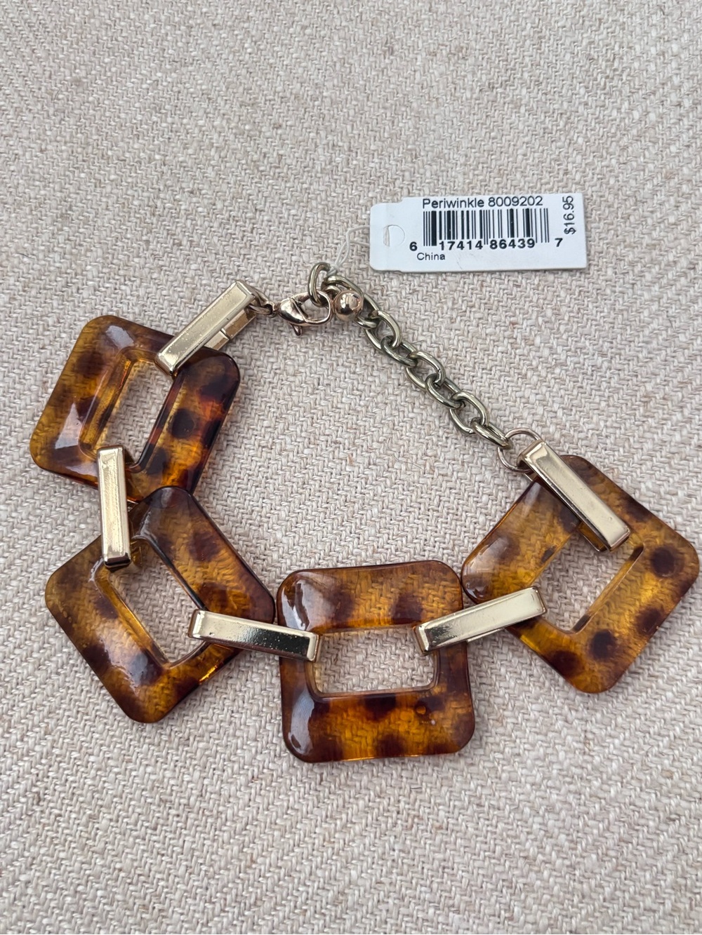 NWT Periwinkle By Barlow Tortoiseshell Chain Bracelet - Picture 3 of 4
